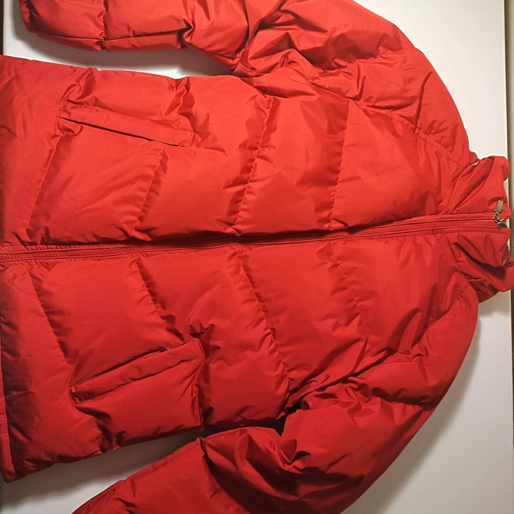 Red  bubble coat large women's jacket